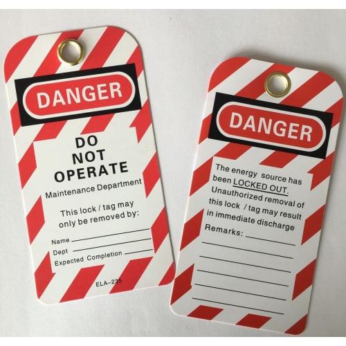 PVC Lockout Safety Tags