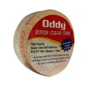 Oddy Super Clear Tape, Size: 18 mm x 33 Mtr