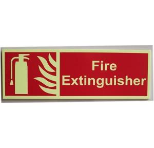 Fire Extinguisher Signage With Auto Glow In Dark, Size - H 150mm X L 300mm, Thickness - 3mm, Material -Sunboard