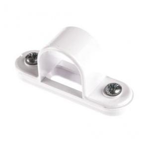 PVC White Saddle Clamp With Base, 20mm (Pack of 100)