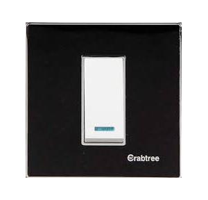 Crabtree Murano Sparking Black 8 M (H) Azure Cover Plate, ACMPGCBH08