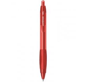 Uniball Click Gel Pen, Stainless Steel Tip, 0.7mm, Red