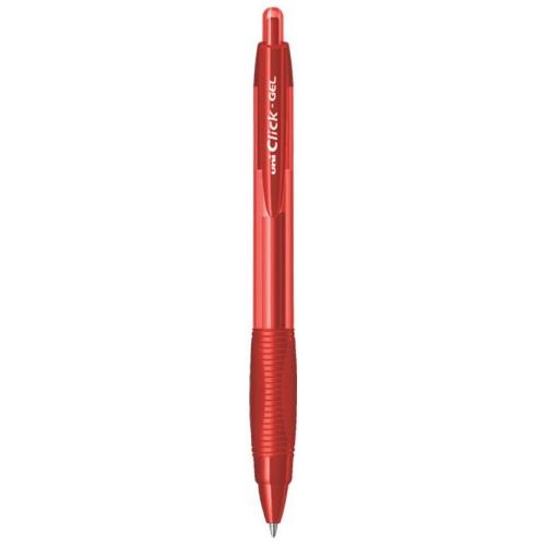 Uniball Click Gel Pen, Stainless Steel Tip, 0.7mm, Red