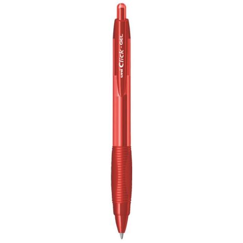 Uniball Click Gel Pen, Stainless Steel Tip, 0.7mm, Red