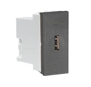 Crabtree Athena 1 M Elephant Grey USB Data Socket, ACNGPXG001