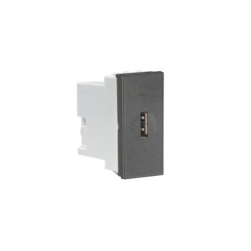 Crabtree Athena 1 M Elephant Grey USB Data Socket, ACNGPXG001