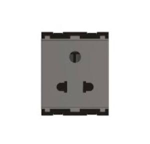 Norisys Cube 6A 3Pin 2 Module Grey Socket, C5212.02