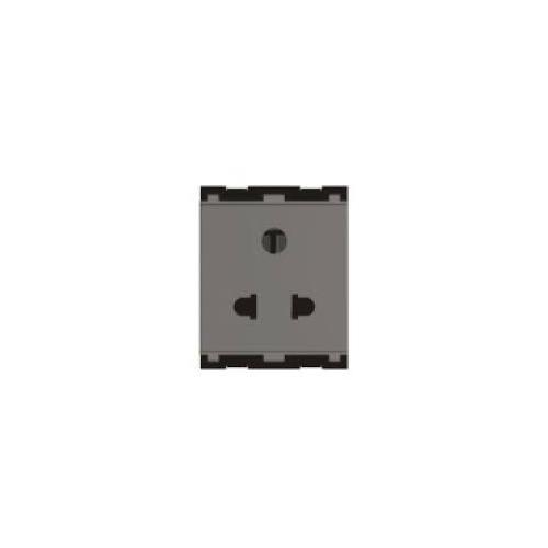 Norisys Cube 16A 3 Pin 2 Module Grey Socket, C5332.02
