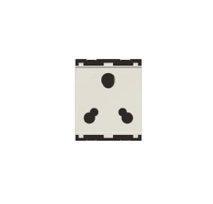 Norisys Cube 16A 2 Moudle 3Pin Socket, White, C5332.01
