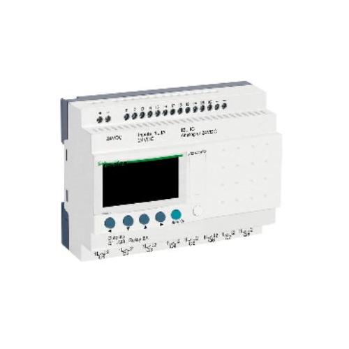 Schneider 24V DC Zelio Logic Module - 26 I O, TRN - With Clock - With Display, SR3B262BD