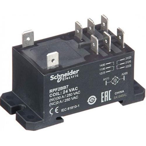 Schneider 24V AC Change Over 30 AMPS Contact Rating RPF Power Relays, RPF2BB7