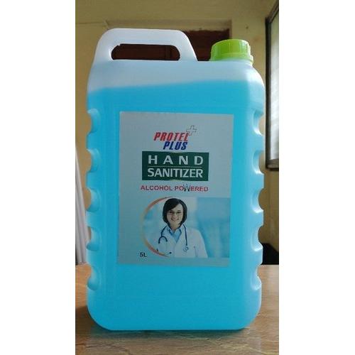 Protel Plus Hand Sanitizer, IPA 70% ± 1 % V/V, GLYCERINE 1.5% V/V, H202 0.45% V/V, 5 ltr packing
