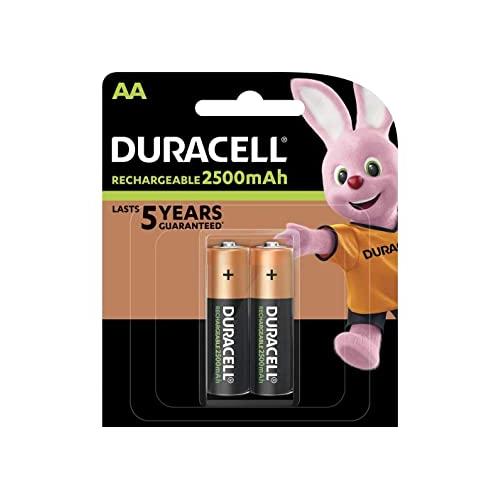 Duracell Rechargeable AA 2500mAh Batteries, Pack of 2