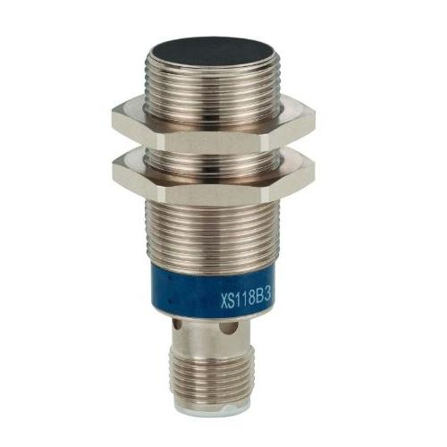 Schneider 8mm M18 1 NO PNP Three Wire Metal 12-24V DC Flush Mountable Threaded Inductive Sensor, XS118B3PAM12