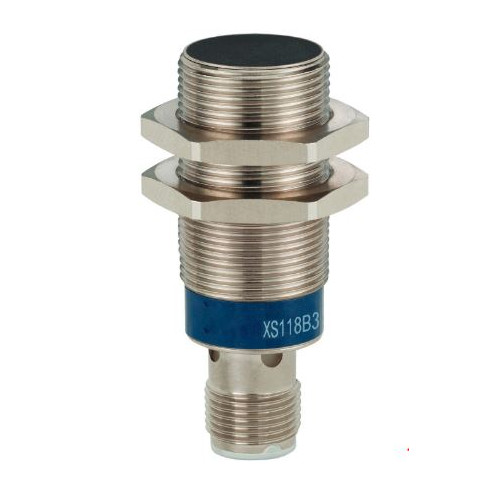 Schneider 8mm M18 1 NO PNP Three Wire Metal 12-24V DC Flush Mountable Threaded Inductive Sensor, XS118B3PAM12
