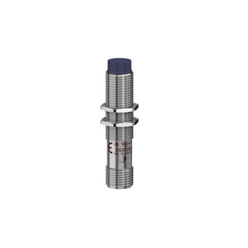 Schneider 4mm M12 1 NO PNP Three Wire Metal 12-24V DC Non Flush Mountable Threaded Inductive Sensor, XS212BLPAM12