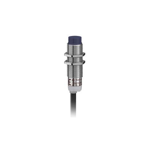 Schneider 4mm M12 1 NO PNP Three Wire Metal 12-24V DC Non Flush Mountable Threaded Inductive Sensor, XS212BLPAL2