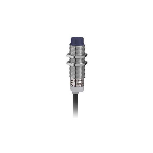 Schneider 4mm M12 1 NO NPN Three Wire Metal 12-24V DC Non Flush Mountable Threaded Inductive Sensor, XS212BLNAL2