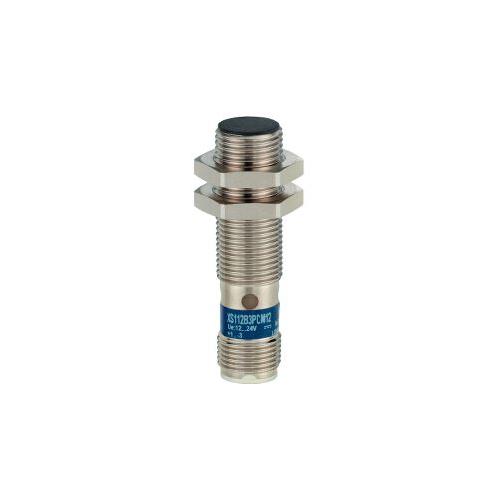 Schneider 2mm M12 1 NO NPN Three Wire Metal 12-24V DC Flush Mountable Threaded Inductive Sensor, XS112BLNAL2