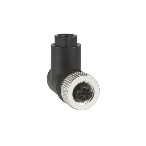 Schneider Osisense M12, 4 Pin Elbowed Female Connector, XZCC12FCM40B