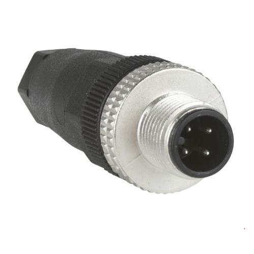 Schneider Osisense M12, 4 Pin Straight Male Connector, XZCC12MDM40B