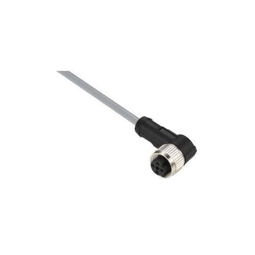 Schneider Osisense 3A M12, 4 Pins Elbowed PVC Pre-wired Connector, Length : 5m, XZCPV1241L5