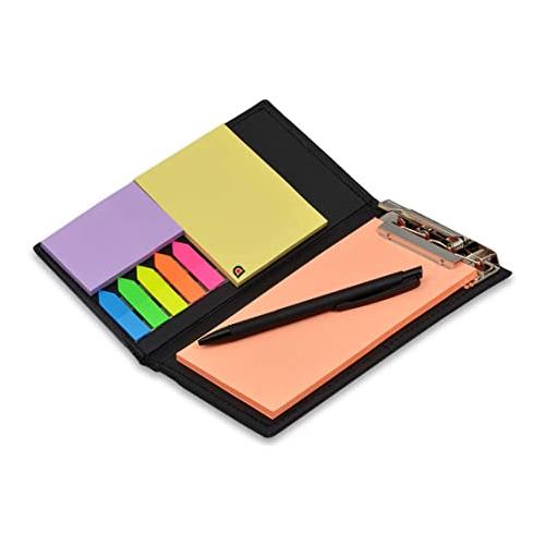 Memo Book With Sticky Notes & Clip Holder With Pen For Gifting
