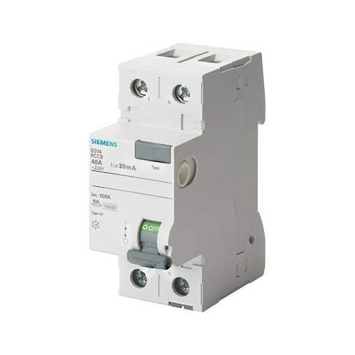 Siemens Betagard 5SM3 RCCB 40 A, 2 Pole, 100 MA, Type A, 5SM34146RC