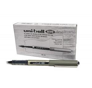 Uniball Eye Fine Roller Pen, Stainless Steel Tip, 0.7mm, UB 157, Black Pack of 12 Pcs