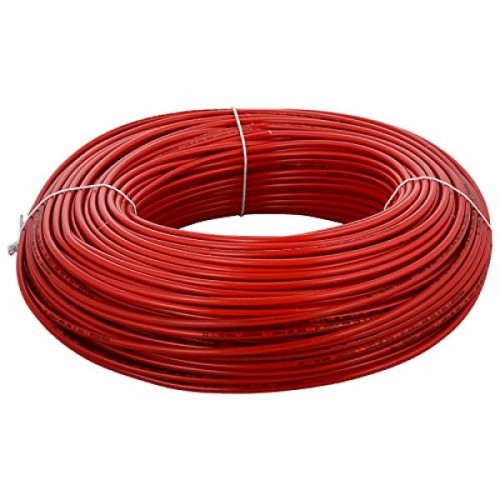 Polycab FR PVC Insulated Industrial Flexible Cable 4 Sqmm 1 Core Red 100 Mtr