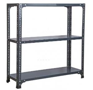 Angle Rack 3 Shelves Slotted 14 Gauge Mild Steel, Size: 24x47x72 Inch With 18 Gauge MS Shelves