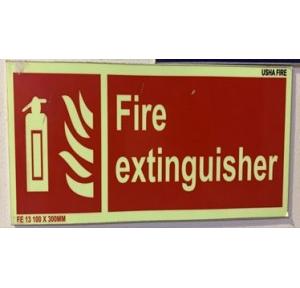 Usha Fire Extinguisher Glow Signage FE 13, Size-100×300mm