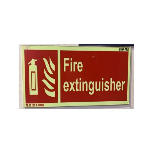 Usha Fire Extinguisher Glow Signage FE 13, Size-100×300mm