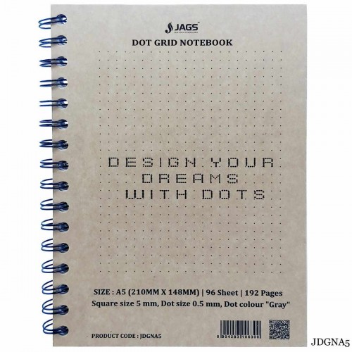 Jags Dot Grid Notebook, JDGNA5, Size - A5, 192 Pages