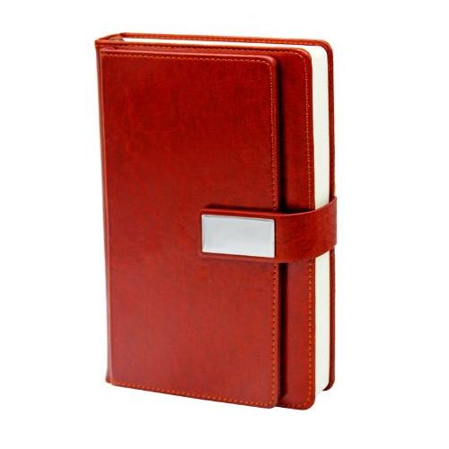 Business Leather Note Book, 10626BN, Brown, Paper Size - A5