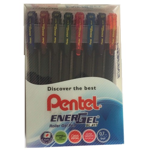 Pentel Color Roller Gel Pen Set (Pack of 8 Pcs)