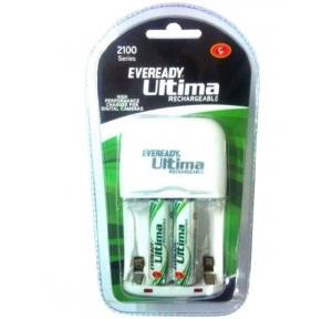 Eveready 2100 Series Ultima Rechargeable Battery Charger (2100AABP 2CNIMH, White)