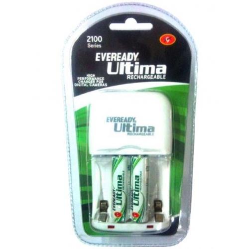 Eveready 2100 Series Ultima Rechargeable Battery Charger (2100AABP 2CNIMH, White)