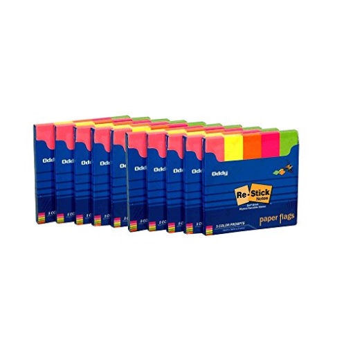 Oddy Paper Flags Prompts, 15 x 76 mm, 5 Colors, 250 Sheet