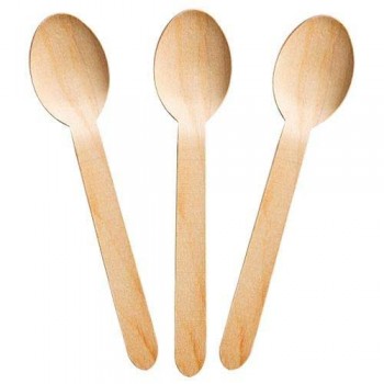 Brown Disposable Wooden Spoon 16cm