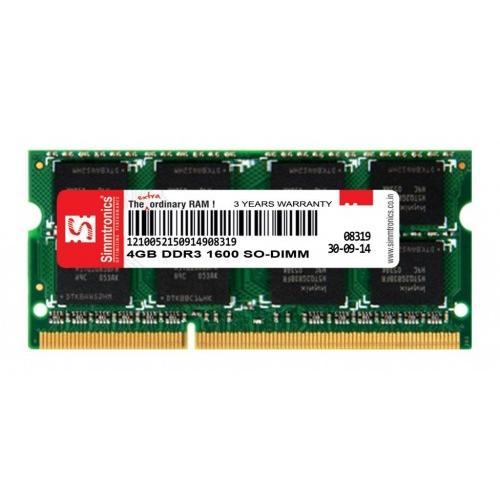 Simmtronic 4GB DDR3 1600 DIMM Ram Type Code: M3U0-4GSJACPC-152