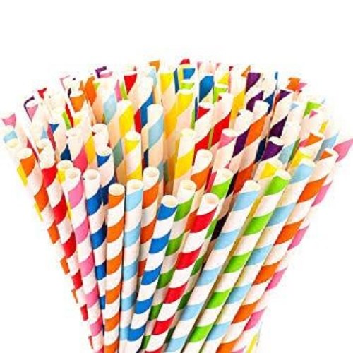 Unitech Multicolor Paper Straws 8mm  Pack of 10 Pcs