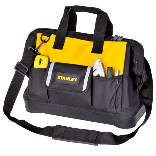 Stanley Multipurpose Tool Storage Water Proof Open Mouth Bag (Yellow-Black), STST512114, 12 Inch
