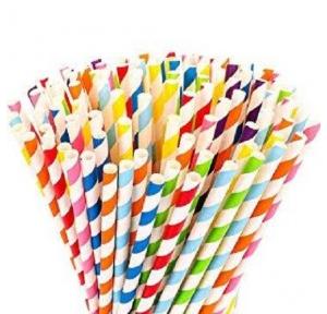 Unitech Multicolor Paper Straws 8mm  Pack of 50 Pcs