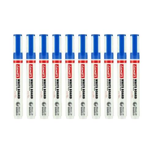 Luxor Refillable White Board Marker Pen, 1223 Blue, Pack of 10 Pcs