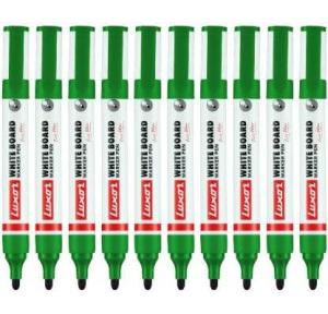 Luxor Refillable White Board Marker Pen, 1223 Green, Pack of 10 Pcs