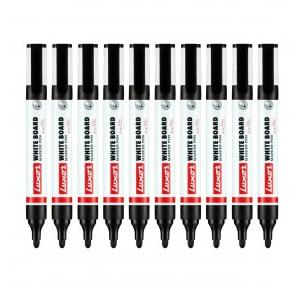 Luxor Refillable White Board Marker Pen 1223 Black, Pack of 10 Pcs