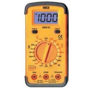 Meco 3 ½ Digit/2000 Count Digital Multimeter With Backlight, 63