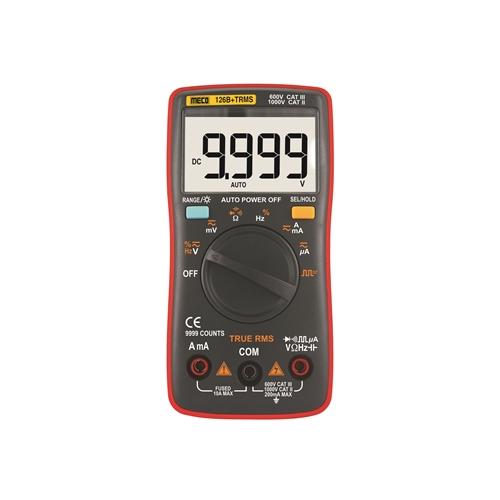 Meco 4 Digit / 9999 Count TRMS Autoranging Pocket Size Digital Multimeter With Backlight, 126B+TRMS