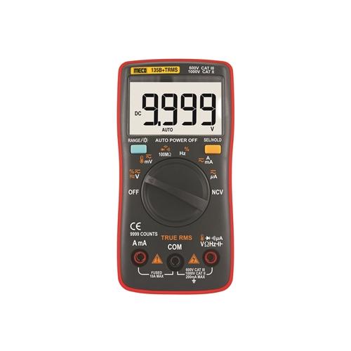 Meco 4 Digit / 9999 Count TRMS Autoranging Pocket Size Digital Multimeter With Backlight, 135B+TRMS